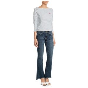 Current Elliott Flared Frayed Cropped Jeans NWT